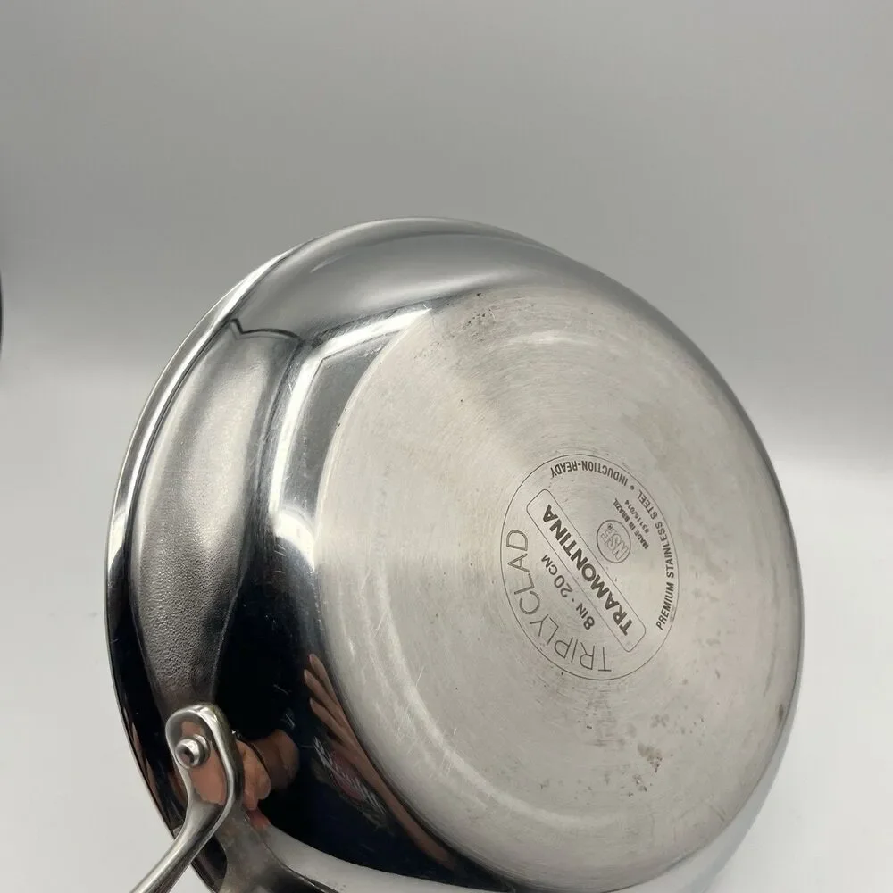 Tramontina Gourmet Tri-Ply Clad Stainless Steel Frying Pan 8in Silver
